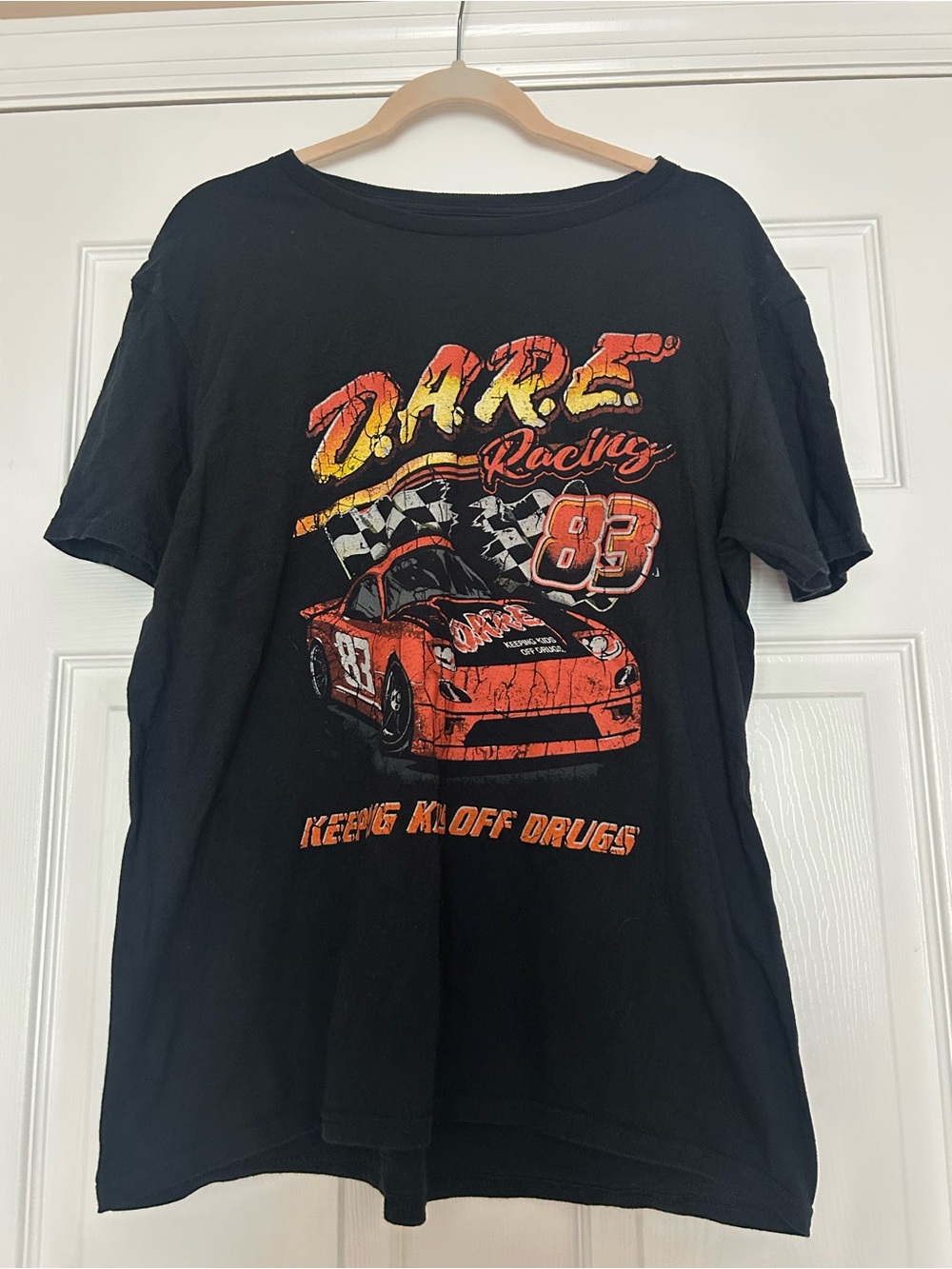 D.A.R.E. Racing Graphic Tee - Black with Red and Yellow Accents